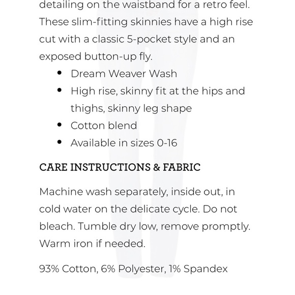 CAbi Button Fly Skinny - size 6 - Picture 5 of 7